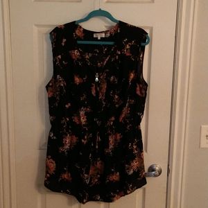 Black Floral sleeveless top